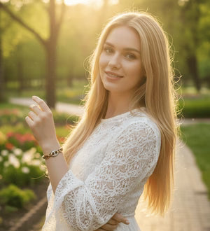 Crystal Link Hinged Bangle