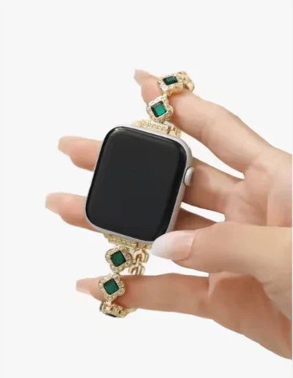 أحزمة ساعات معدنية مرصعة بالألماس